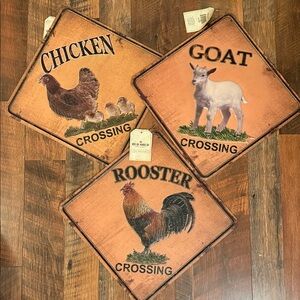 Farm Animal Crossing Signs Set